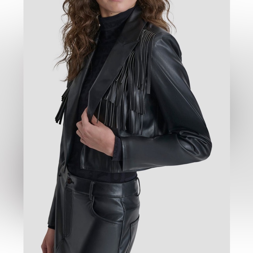 DKNY Black Faux Leather Jacket